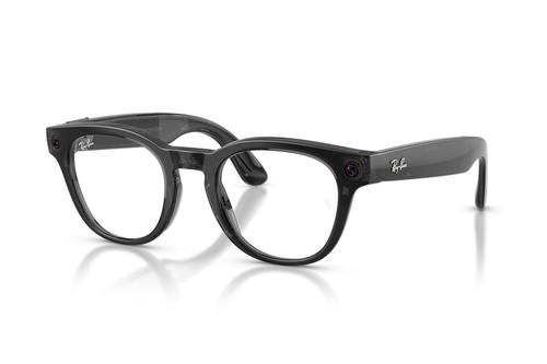 Ochelari Smart Ray-ban META Scriber Optics Shiny Gen 2 RW7002 8526 49, Universal Fit, Wi-Fi 6, Bluetooth, Aparat foto cu filmare, Asistent vocal, 32GB Flash, Meta AI integrat, Lentile Demo (Negru/Transparent)