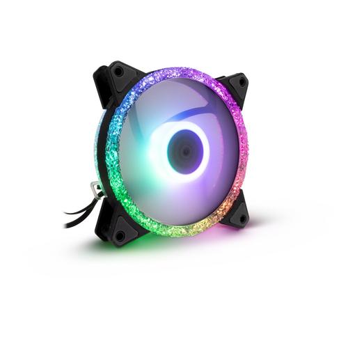 Ventilator Inter-Tech Aurus, 120mm, iluminare RGB, 900RPM (Negru)