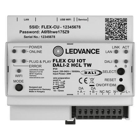 Dispozitiv de control iluminat Ledvance (Osram)  FLEX CONTROL UNIT IOT DALI-2 HCL TW, 220-240 V, IP20