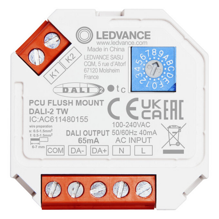 Dispozitiv de control iluminat Ledvance (Osram)  PUSH CONTROL UNIT FLUSH MOUNT DALI-2 TW, 100-240 V, IP20