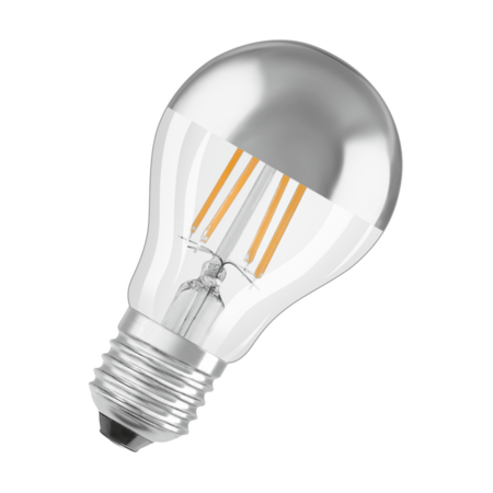 Bec LED Ledvance (Osram)  LED Superstar Classic A 50 Filament Mirror Silver DIM 6,5 W 827 Clear E27, 640 lm, 2700 K, 300°, argintiu, dimabil