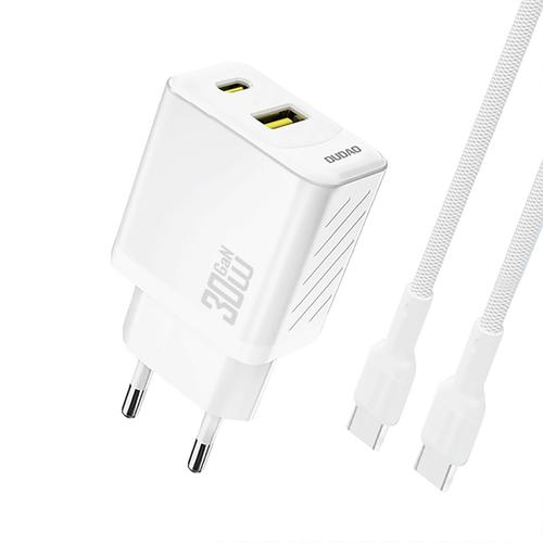 Incarcator retea Dudao A27TCEU, 30W, 1 x USB-A - 1 x USB-C (Alb)