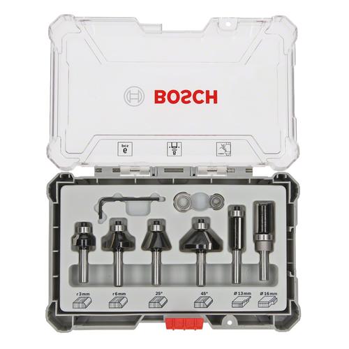 Set 6 freze de profilat canturi Bosch Professional, frezare coplanara si refecare, tija 8mm