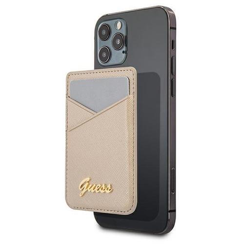 Suport magnetic carduri, Guess, Piele ecologica, Auriu