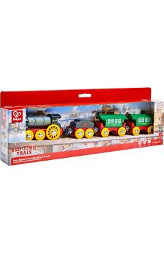 Tren cu aburi retro cu lumini si sunete