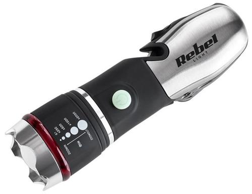 Lanterna Multifunctionala Rebel URZ0919, 3W (Negru/Argintiu)