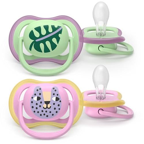 Set 2 suzete Philips Avent Ultra Air SCF087/13 care lasa pielea bebelusului sa respire, ortodontice, fara BPA, 6-18 luni