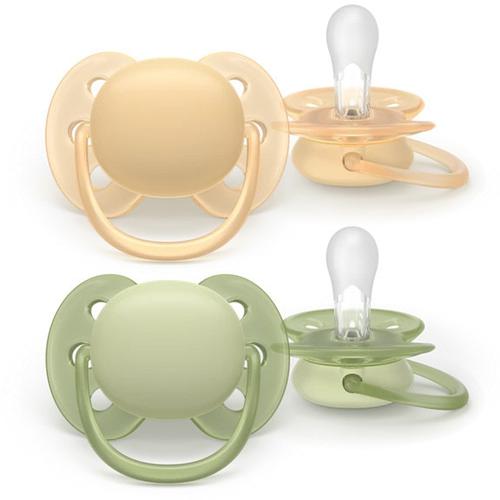 Set 2 suzete Philips Avent Ultra Soft SCF091/45, cu disc flexibil, pentru pielea sensibila a bebelusului, ortodontice, fara BPA, 6-18 luni