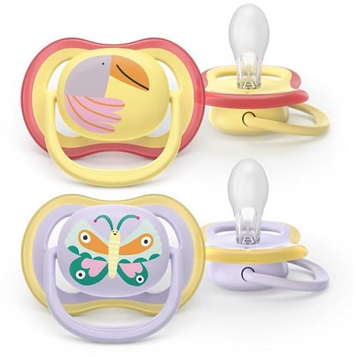 Set 2 suzete Philips Avent Ultra Air SCF087/04 care lasa pielea bebelusului sa respire, ortodontice, fara BPA, 0-6 luni, colorat