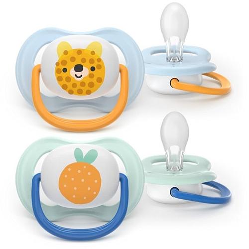 Set 2 suzete Philips Avent Ultra Air SCF080/23 care lasa pielea bebelusului sa respire, ortodontice, fara BPA, 0-6 luni, colorat