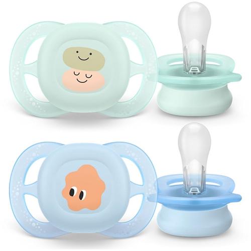 Set 2 suzete Philips Avent Ultra Start SCF075/14, ortodontice, fara BPA, 0-2 luni