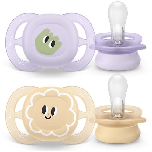 Set 2 suzete Philips Avent Ultra Start SCF075/13, ortodontice, fara BPA, 0-2 luni