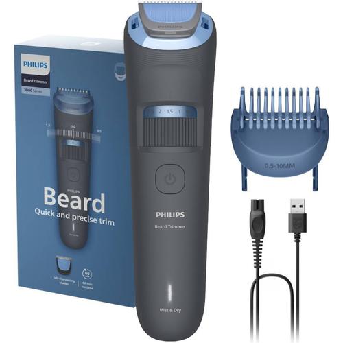 Aparat de tuns barba Philips BT3617/15 cu lame cu autoascutire, 20 de setari de lungime, pieptene ajustabil pentru barba (0,5-10 mm), Autonomie 60 min (Gri)