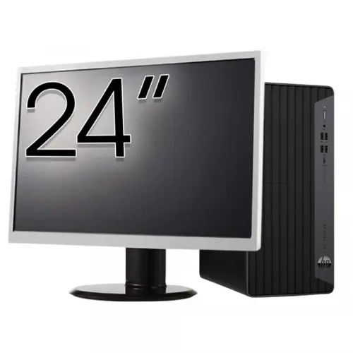 Pachet Calculator refurbished HP EliteDesk 800 G6 Tower, Intel Core i5-10400F 2.90 - 4.30GHz, 16GB DDR4, Placa Video AMD Radeon R7 430 2GB, 256GB SSD + Monitor 24"