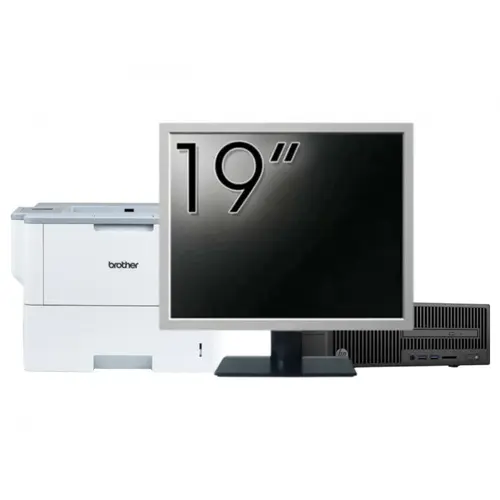 Pachet Calculator refurbished HP 280 G2 SFF, Intel Pentium G4400 3.30GHz, 8GB DDR4, 500GB HDD, DVD-ROM + Monitor 19" &amp; Imprimanta Brother HL-L6300DW