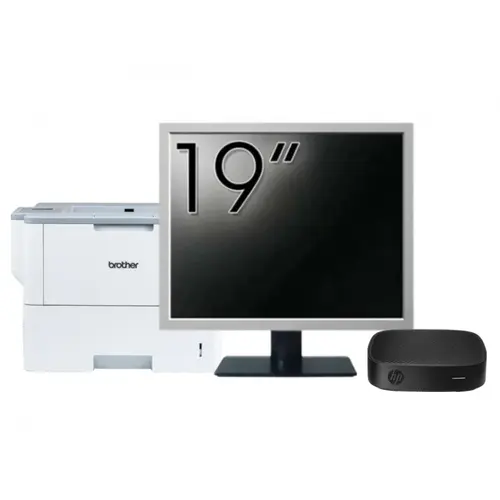 Pachet PC refurbished HP T430 Thin Client, Intel Celeron N4000 1.10-2.60GHz, 2GB DDR4, 16GB SSD + Monitor 19" &amp; Imprimanta Brother HL-L6300DW