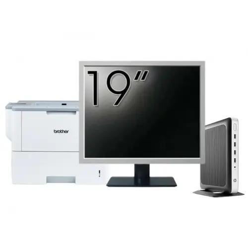 Pachet PC refurbished HP T630 Thin Client, AMD GX-420GI 2.00GHz, 8GB DDR4, 32GB SSD Flash + Monitor 19" &amp; Imprimanta Brother HL-L6300DW