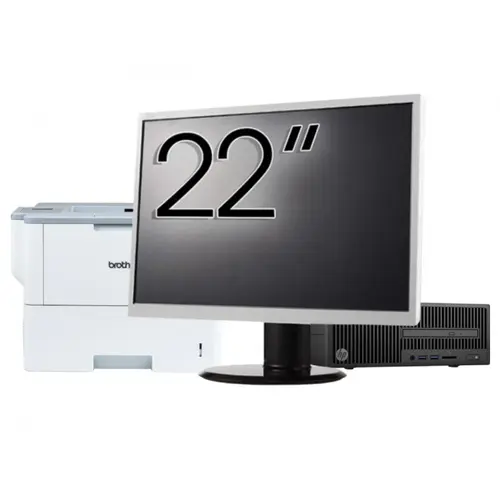 Pachet Calculator refurbished HP 280 G2 SFF, Intel Core i3-6100 3.70GHz, 8GB DDR4, 500GB HDD, DVD-ROM + Monitor 22" &amp; Imprimanta Brother HL-L6300DW
