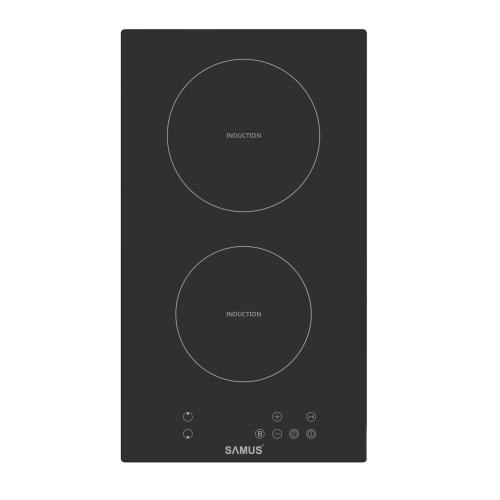 Plita incorporabila inductie SAMUS PSI-32BMG6, Inductie, Sticla ceramica termorezistenta, 9 trepte, 3500 W, Timer digital, Functie boost, 30 cm (Negru)