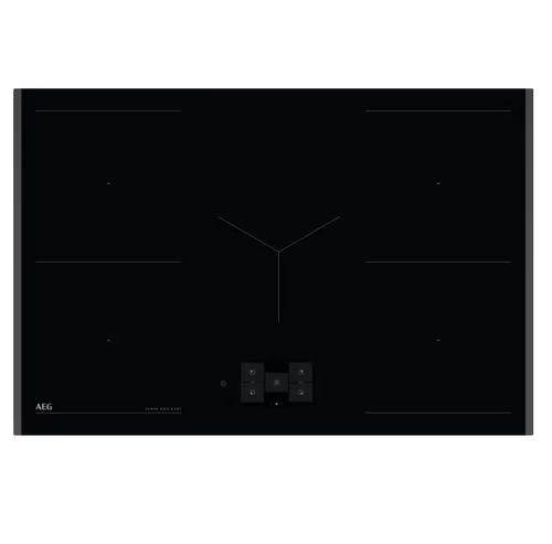 Plita incorporabila AEG Seria 9000 TH85IM30FB, 5 zone de gatit 80 cm, SenseBoil&Fry, Ecran TFT, Control touch, Booster, Wi-Fi, Timer (Negru)