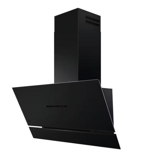 Hota de perete decorativa AEG Seria 8000 NDV8791CT, 90 cm, 1 motor, 3 viteze + intensiv, 2 filtre de aluminiu lavabile, Control electronic, AuroraTech, AutoSense, Functie Breeze, Conectivitate plita, 760 mc/h (Negru)