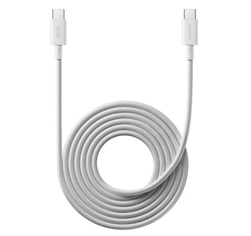 Cablu de date Xiaomi BHR087AGL, 6A, USB-C la USB-C, 2m (Alb)
