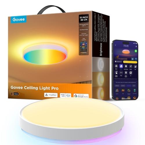 Plafoniera LED RGBICWW Govee H60A6C01, 15 inch, 4300 lm, Wi-Fi 2.4GHz, Bluetooth, aplicatie Govee Home