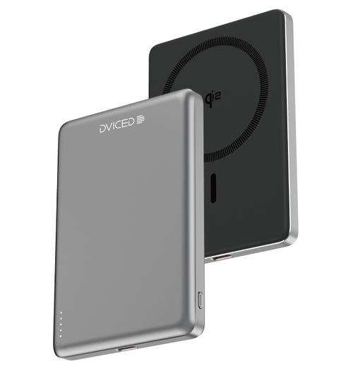 Acumulator extern Dviced DV400007 Qi2 Ultrathin, Wireless, 15 W, MagSafe, 5000mAh (Negru/Gri)