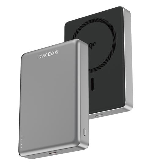 Acumulator extern Dviced Qi2 Ultrathin DV400009, Wireless, 15 W, MagSafe, 10000mAh (Negru/Gri)