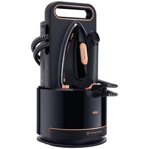 Statie de calcat Braun CareStyle 9 IS9090BK, 2700W, 9 bari, abur variabil 190g/min, jet de abur 750g/min, rezervor detasabil 2L, tehnologie AutoClean, AutoSteam, iCare, FreeGlide, Talpa EloxalPlus, Oprire automata (Negru)