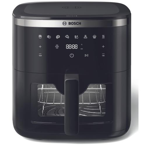 Friteuza cu aer cald Bosch MAF671B1, 1800W, 8 programe, Capacitate 7.2 l, set grill, Touch control, afisaj digital, curatare usoara, fereastra de monitorizare (Negru)