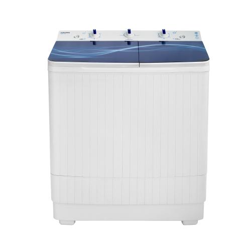 Masina de spalat rufe semi-automata Nobeltek NSWM 7.3B, 7 kg spalare, 3 kg stoarecere, 300W spalare, 148W stoarcere, evacuare apa uzata: prin cadere libera (Alb/Albastru)