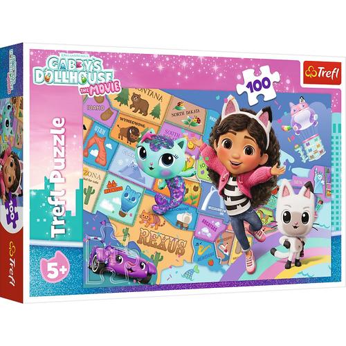 Puzzle Trefl din 100 piese - Prietenia în casa pisicii