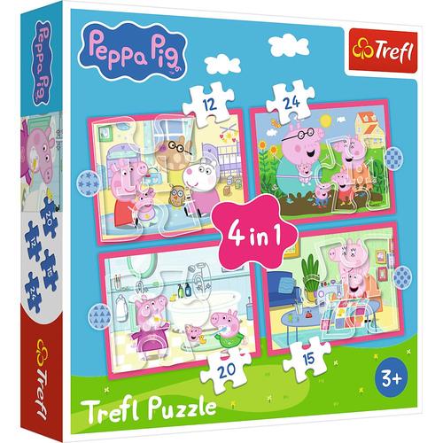Puzzle Trefl 4 in 1 - Peppa Purcelusa iubeste aventurile