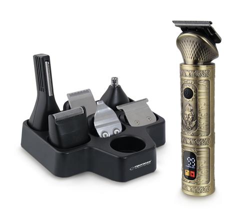 Aparat de tuns multifunctional Esperanza EBC006 7-in-1, Autonomie 90 minute, 8 piepteni, Trimmer (Auriu)