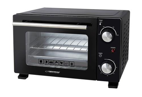 Cuptor mini electric Esperanza EKO007N, 10 l, 800 W, Tava grill, Tava pizza (Negru)