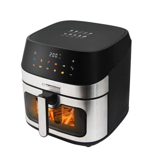 Friteuza cu aer cald Esperanza EKA005, 8 l, 1600 W, 10 programe (Negru/Inox)