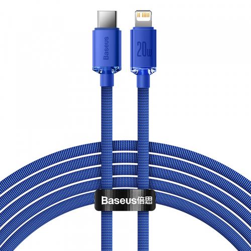 Cablu Date si Incarcare USB-C - Lightning Baseus Crystal Shine Series CAJY000203, 20W, 1.2m, Albastru