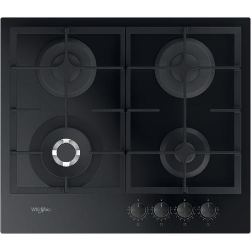 Plita incorporabila Whirlpool AKTL 629/NB1, Gaz, 7800 W, 4 Zone, Sticla, 59 cm (Negru)