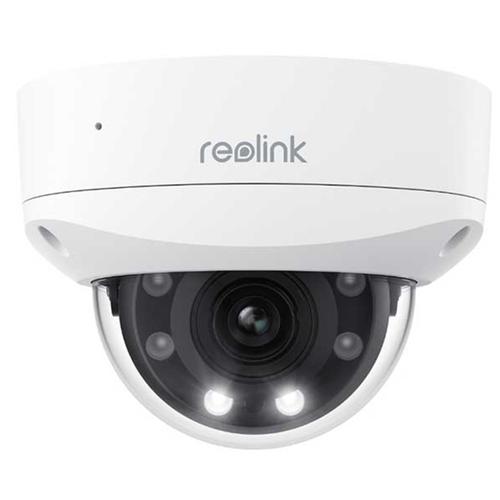 Camera supraveghere video exterior Dome Reolink P437, 4K, Zoom 5X, IR / lumina alba 30 m, PoE, 2.7 mm - 13.5 mm, slot card, microfon, difuzor, detectie persoane / vehicule / animale