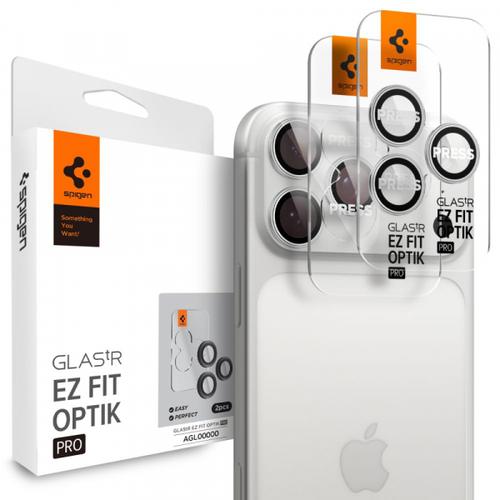 Folie de protectie Camera Spate Spigen GlastR EZ FIT Optik Pro pentru Apple iPhone 17 Pro Max / 17 Pro, Sticla Securizata, Set 2 bucati