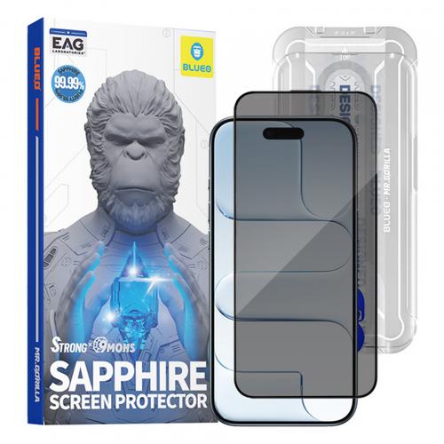 Folie de protectie Ecran Privacy Blueo Sapphire Applicator Pro pentru Apple iPhone Air, Sticla Securizata, Full Glue