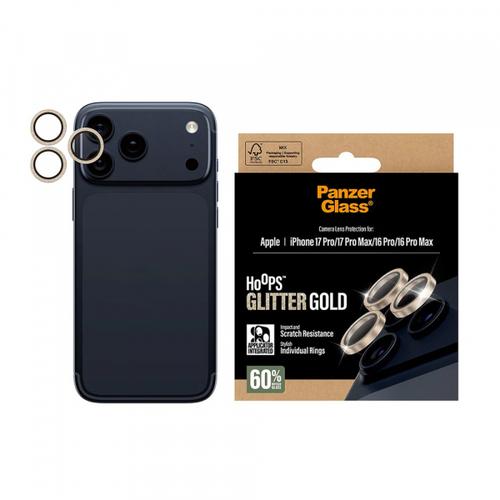Folie de protectie Camera Spate PanzerGlass Hoops Glitter pentru Apple iPhone 17 Pro Max / 17 Pro / 16 Pro Max / 16 Pro, Sticla Securizata