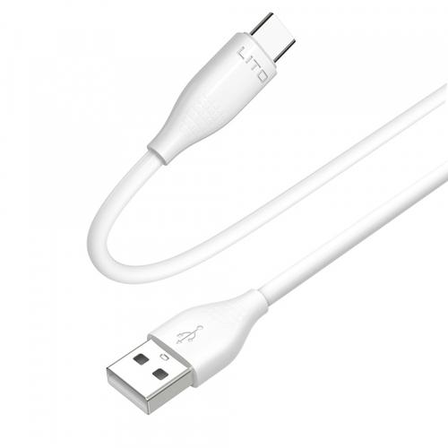 Cablu Date/Incarcare Lito LD03T, USB-A - USB-C, 18W, 1m (Alb)