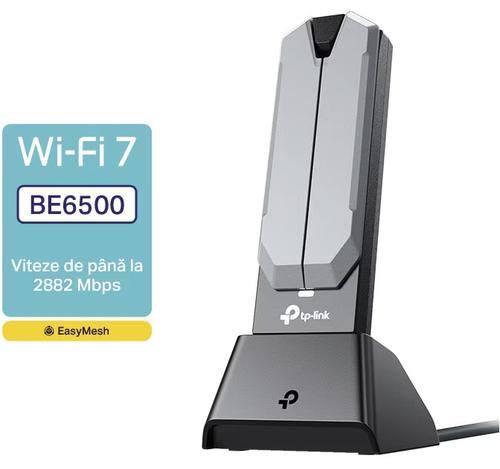 Adaptor Wireless TP-Link Archer TBE400UH, BE6500, Tri-Band, Wi-Fi 7, MLO