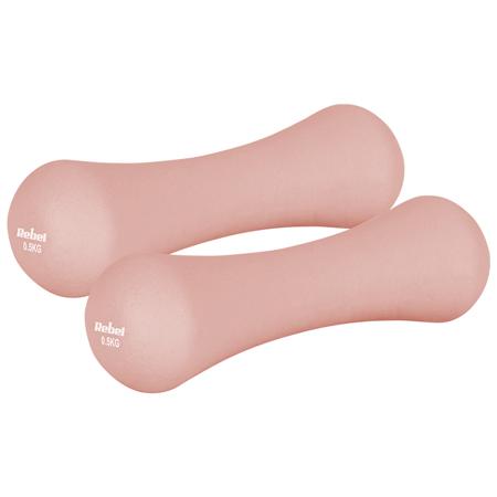 Set gantere Rebel Active RBA-2329-0.5, 2 x 0.5kg, neopren (Roz)