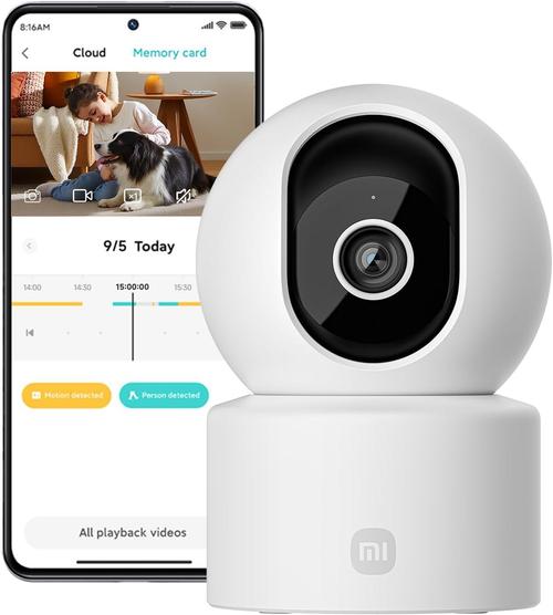 Camera de supraveghere interior Xiaomi Smart Camera C302, 3MP 2K UHD, Wi-Fi 6, Bluetooth, Microfon si Difuzor (Alb)