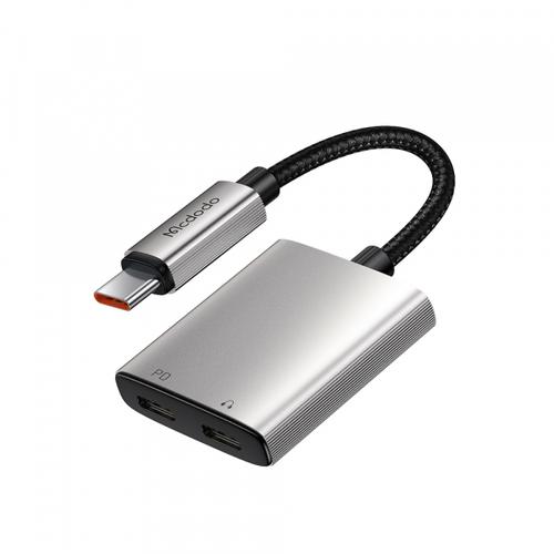 Adaptor audio McDodo CA-5570 Wales, USB-C - USB-C / USB-C (Gri)