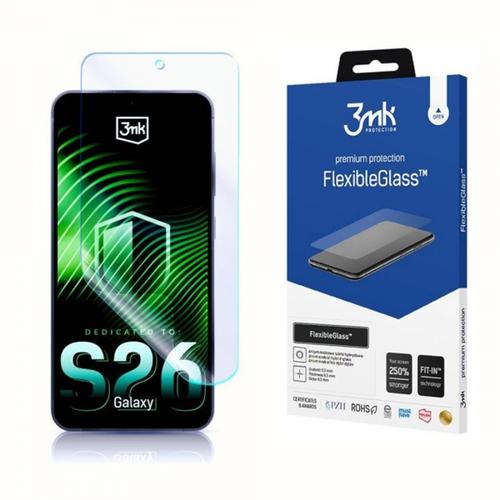 Folie de protectie Ecran 3MK FlexibleGlass pentru Samsung Galaxy S26, Sticla Flexibila, Full Glue, Transparenta