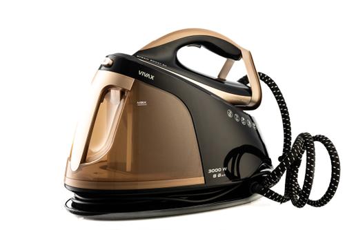 Statie de calcat VIVAX IRS-8015B BGL Infinity Pro, 2400 W, termostat reglabil (Negru/Auriu)